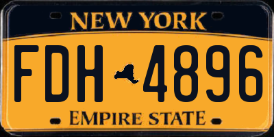 NY license plate FDH4896