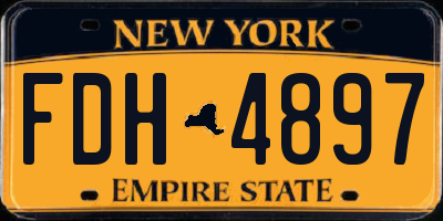 NY license plate FDH4897