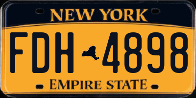 NY license plate FDH4898