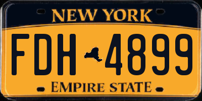 NY license plate FDH4899