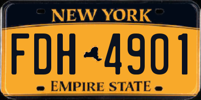 NY license plate FDH4901