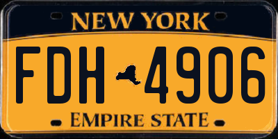 NY license plate FDH4906