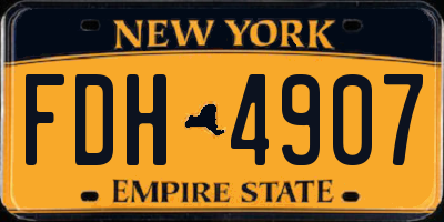 NY license plate FDH4907