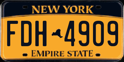 NY license plate FDH4909