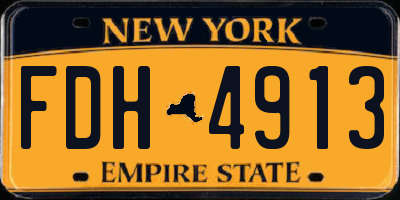 NY license plate FDH4913