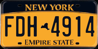 NY license plate FDH4914