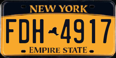 NY license plate FDH4917