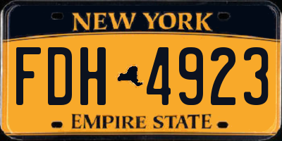 NY license plate FDH4923