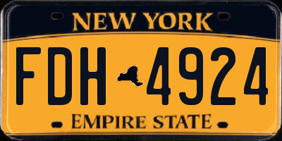 NY license plate FDH4924