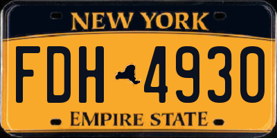 NY license plate FDH4930
