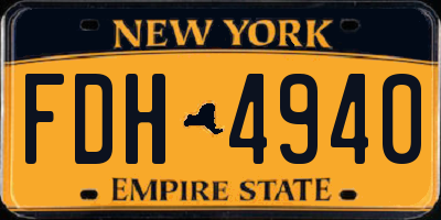 NY license plate FDH4940