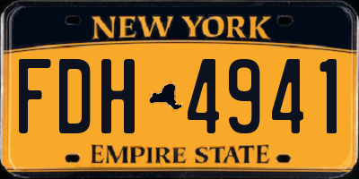 NY license plate FDH4941
