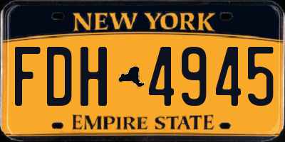 NY license plate FDH4945