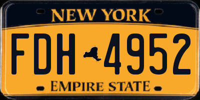 NY license plate FDH4952
