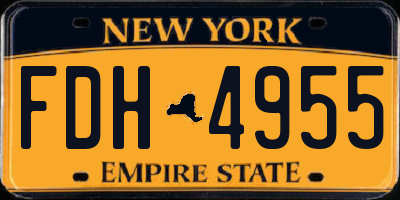 NY license plate FDH4955