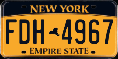 NY license plate FDH4967
