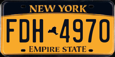 NY license plate FDH4970