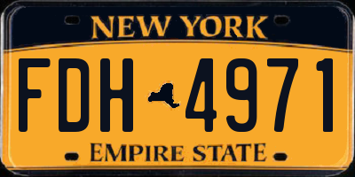 NY license plate FDH4971