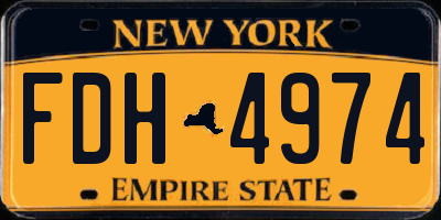 NY license plate FDH4974