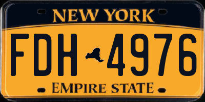 NY license plate FDH4976
