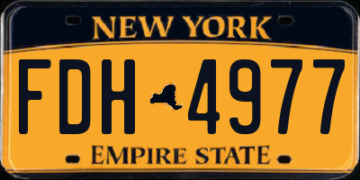 NY license plate FDH4977
