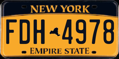NY license plate FDH4978