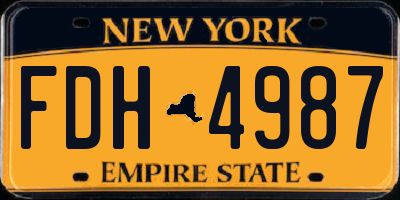 NY license plate FDH4987