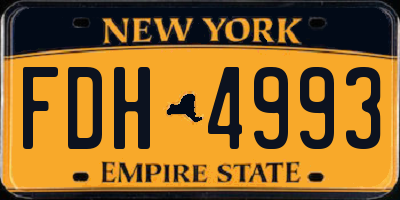NY license plate FDH4993