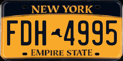 NY license plate FDH4995