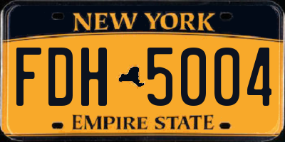 NY license plate FDH5004