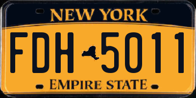 NY license plate FDH5011
