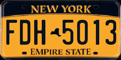 NY license plate FDH5013