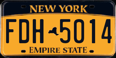 NY license plate FDH5014