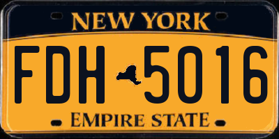 NY license plate FDH5016