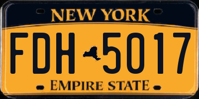 NY license plate FDH5017