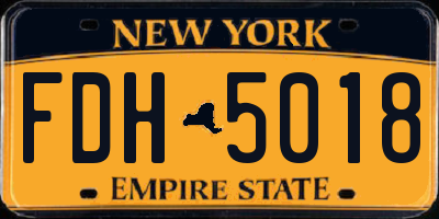NY license plate FDH5018