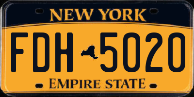 NY license plate FDH5020