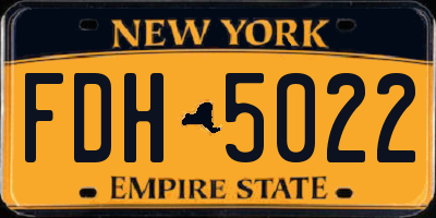 NY license plate FDH5022