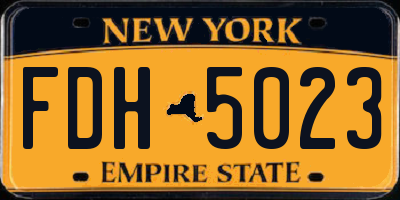 NY license plate FDH5023
