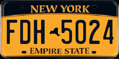 NY license plate FDH5024