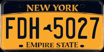NY license plate FDH5027