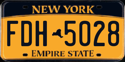 NY license plate FDH5028