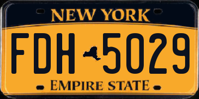 NY license plate FDH5029
