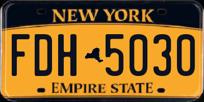 NY license plate FDH5030