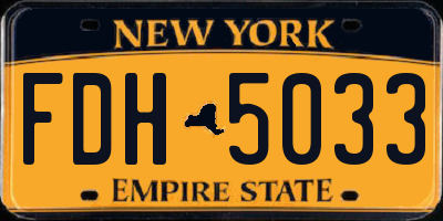 NY license plate FDH5033