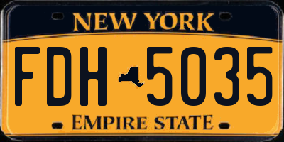 NY license plate FDH5035