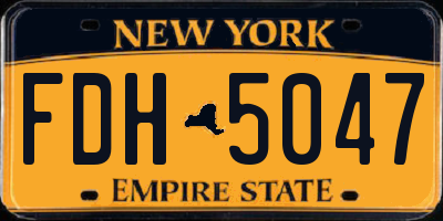 NY license plate FDH5047