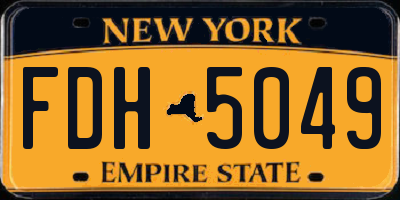 NY license plate FDH5049