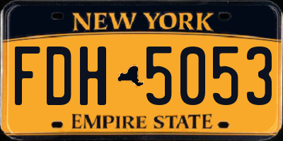 NY license plate FDH5053