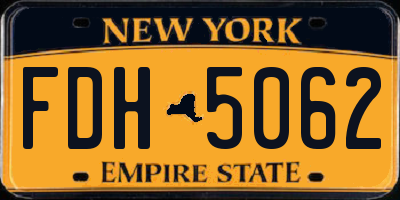 NY license plate FDH5062